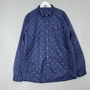 Criquet Jacket Mens XXL Blue Quilted Shacket Pearl Snap Western Cowboy Heritage